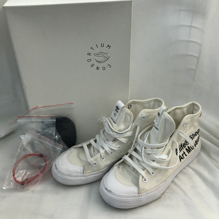 未使用 adidas NIZZA メンズ スニーカー G27710 ホワイト 表記サイズ：27.0cm [jgg]