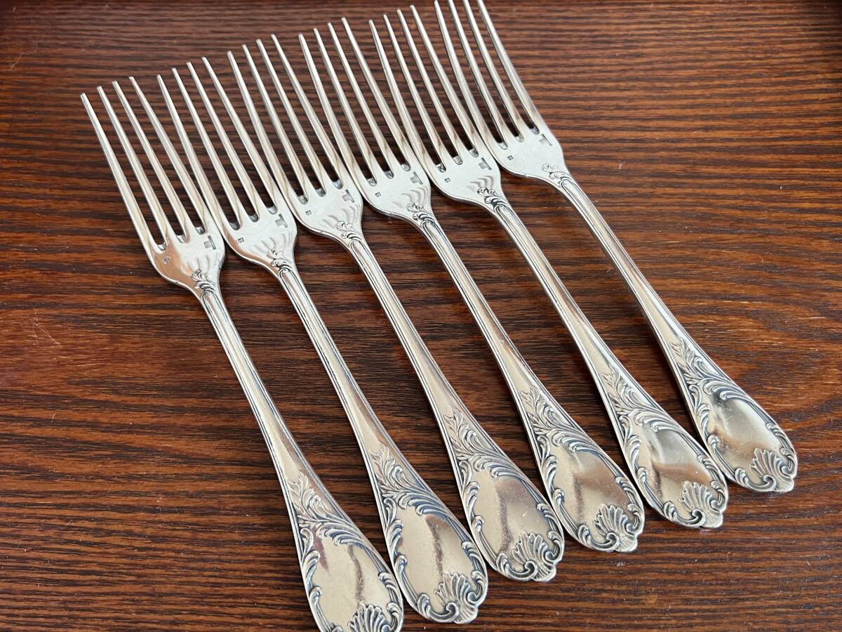 クリストフル マルリー　純銀メッキ製　テーブルフォーク　６本セット　20.5cm Marly/505 
