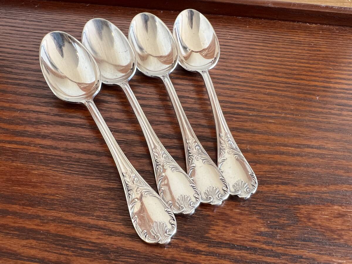 クリストフル マルリー　純銀メッキ製　ティースプーン　13.5cm　４本セット Marly/505