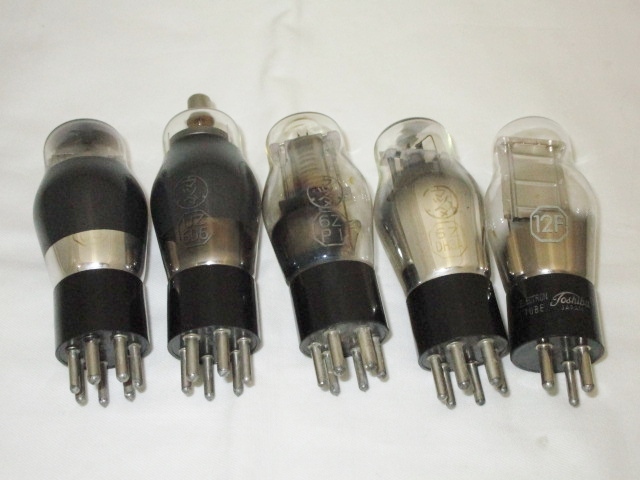 ≪U-1926≫ 5球スーパー用　6W-C5/UZ-6D6/6Z-P1/6Z-DH3A/12F　合計5本　真空管　ST管　マツダ　東芝　5球スーパー真空管ラジオなどに　①