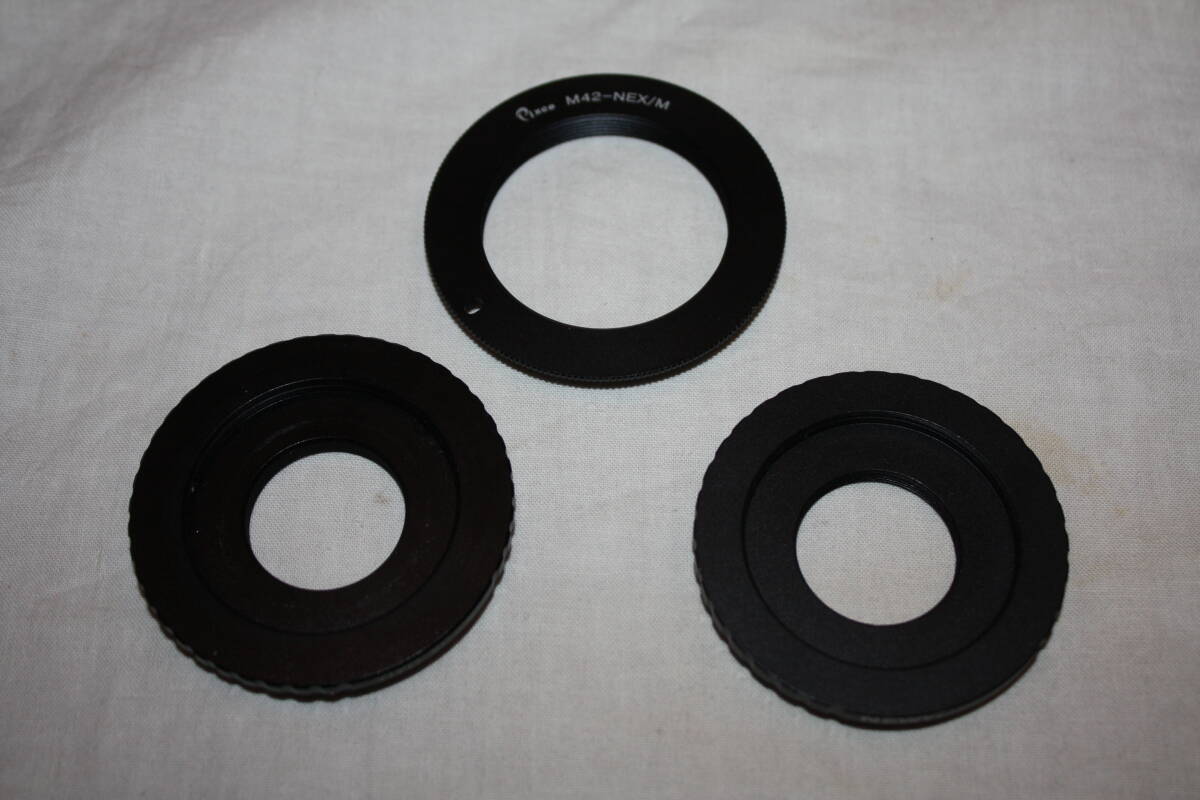 送料無料！　 Pixco (バシュポ) M42-NEX/M 他　美品　レンズマウントアダプター 3個 （検索： 一眼レフカメラ コンタックス ヤシカ）