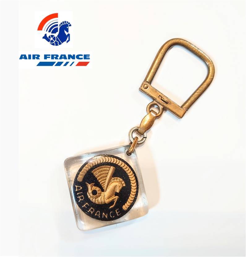 値下げ★レア エールフランス 1960年製キーホルダー ヴィンテージ AIR FRANCE ヒポカンポス・キーホルダー 送料無料