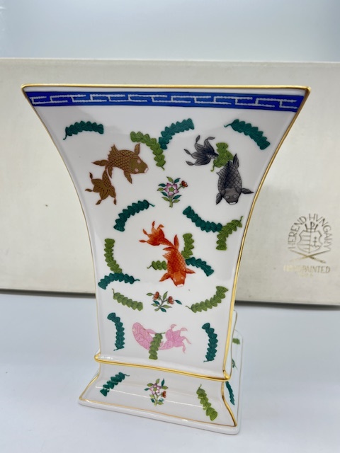 K6650■【希少】 HEREND ヘレンド シノワズリ ポワッソン 中国趣味 7159-0-00 PO ランプベース 金魚 ブランド 陶器 陶磁器 美術 花瓶 花器