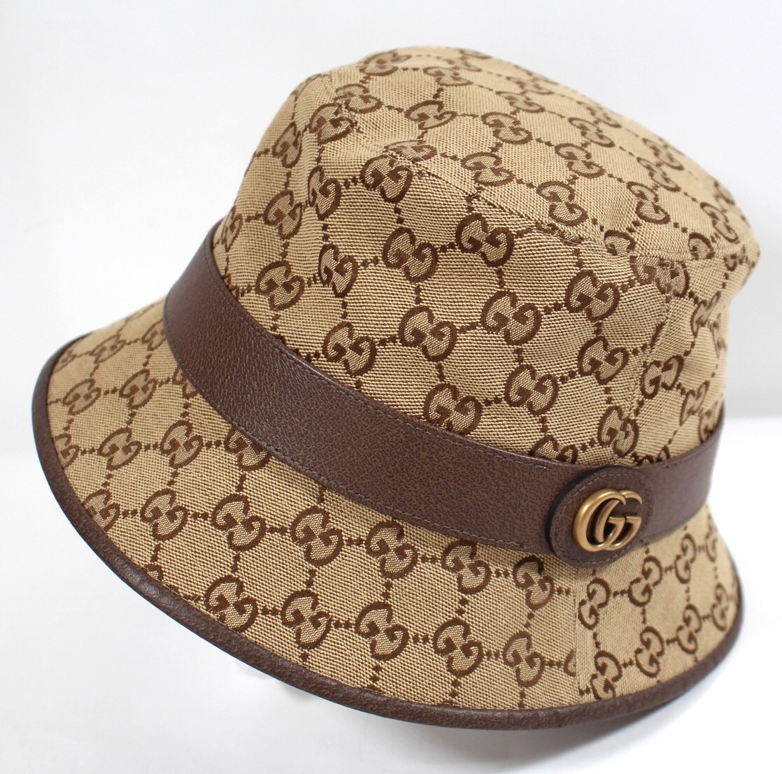 Y6712#◆中古美品◆GUCCI グッチ GGキャンバス フェドラハット バケットハット サイズ M 58 