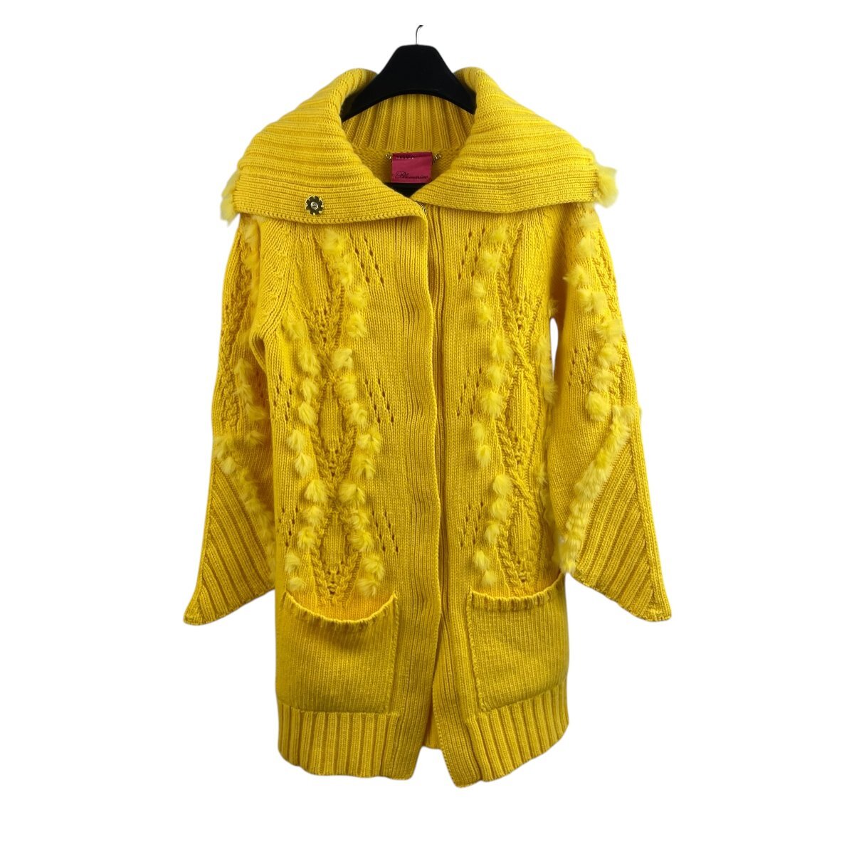 A804●美品●BLUMARINE　ブルマリン●ファーニットコート●IT38　USA2●ラビットファー