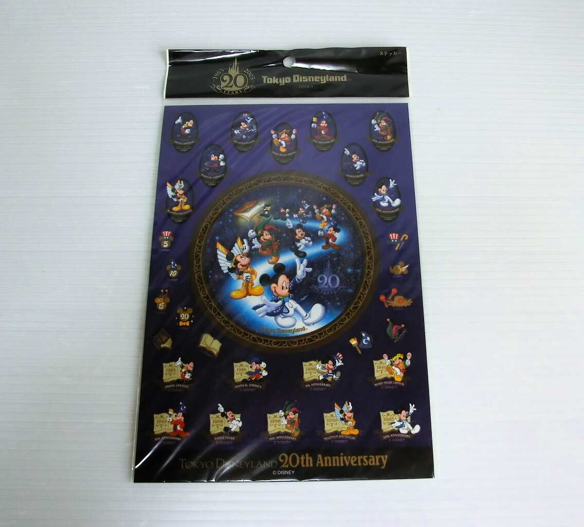 東京ディズニーランド 20周年 ミッキーマウス ステッカー◇未開封未使用◇TDL 20th Anniversary Disney シール レア レトロ グッズ