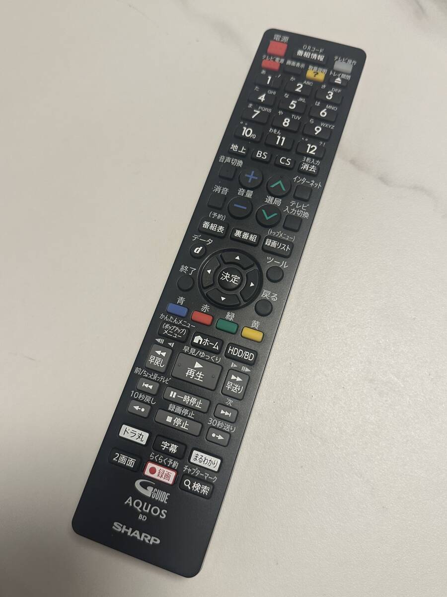 T3130 SHARP シャープ AQUOS BD ブルーレイディスク GB212PA リモコン 動作確認済み 現状品
