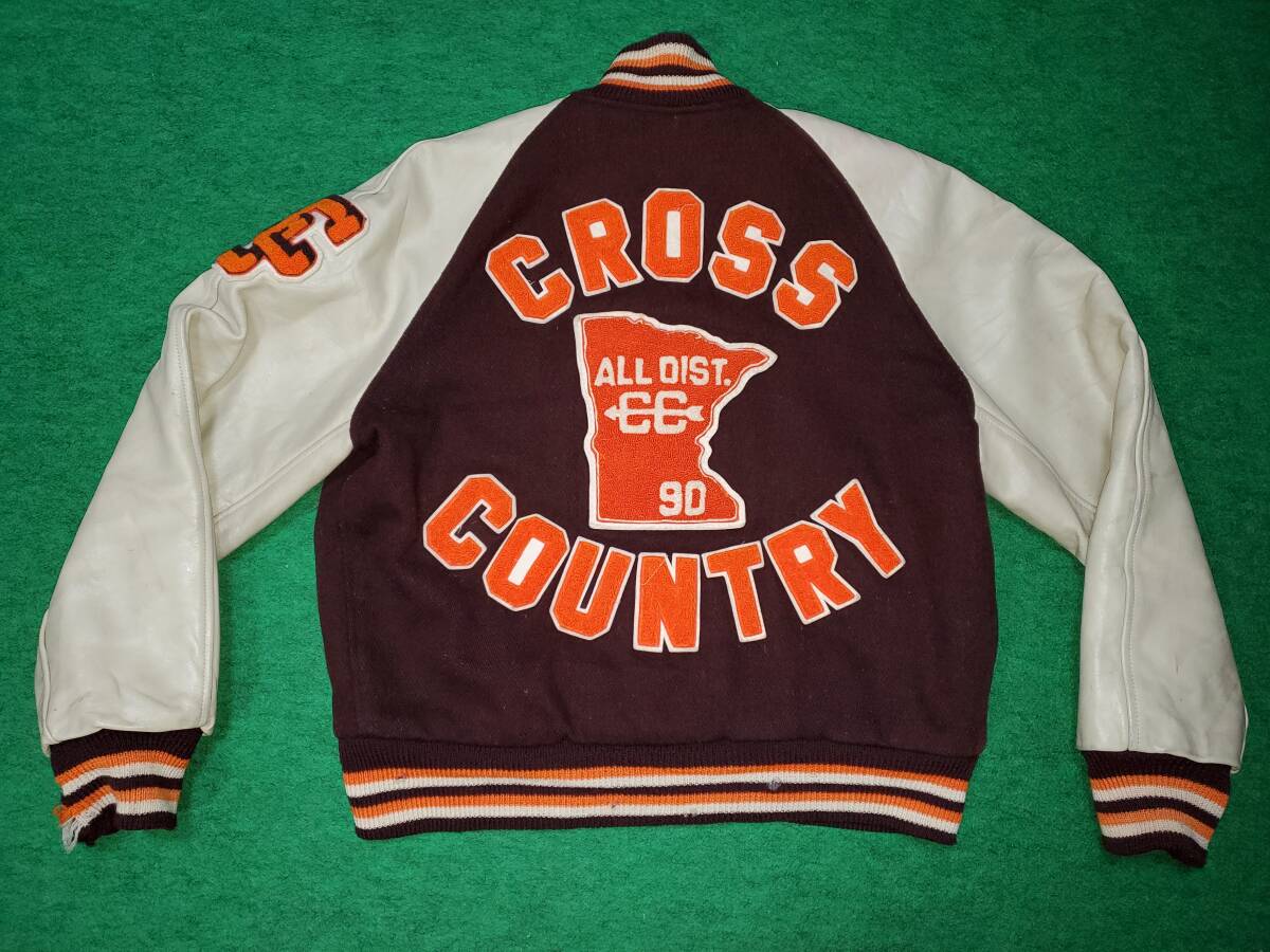 Catch Ball キャッチボール フルデコ 袖革 スタジャン USA製 / 44 ビンテージ 80s 90s バックドロップBUCK DROP