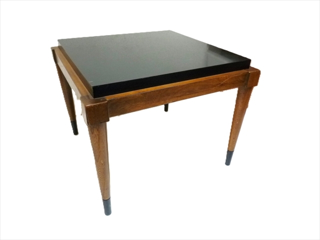 60's◆ビンテージ LANE サイドテーブル 木製 ウォルナット 無垢材 ミッドセンチュリー 黒天板 コーヒーテーブル インテリア◆アメリカ家具