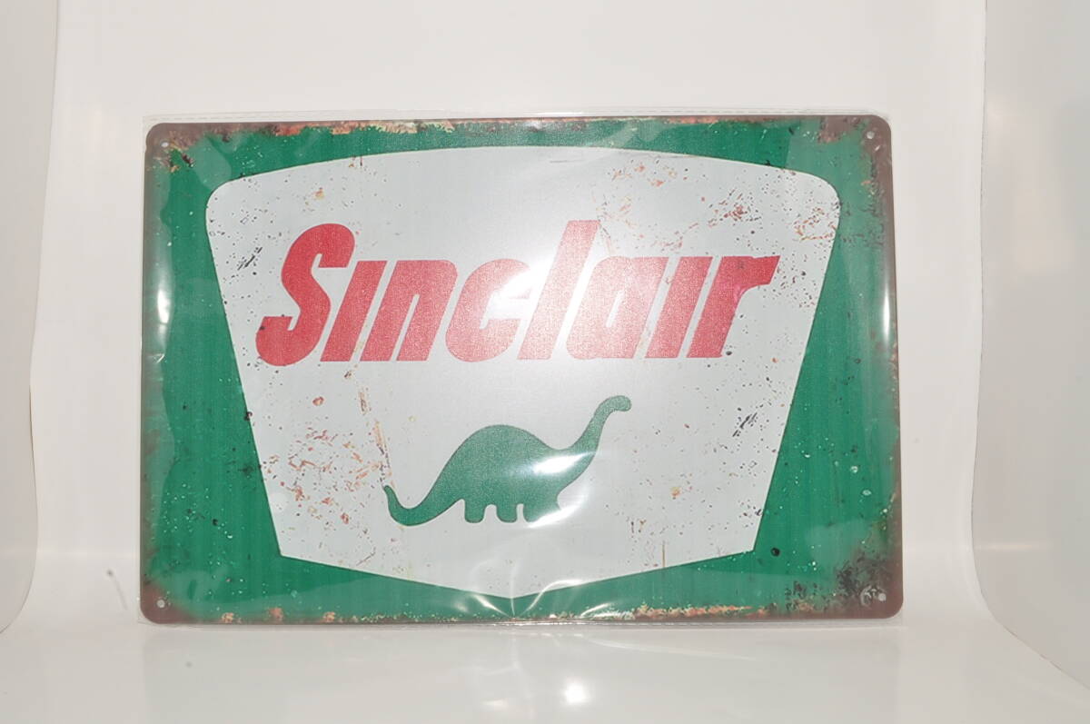 【新品・未使用】 Sinclair シンクレア ブリキ看板 ヴィンテージ 昭和 レトロ アンティーク メタル 石油 会社 アメリカ ガソリン 車 自動車