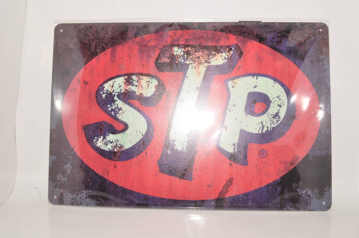 【新品・未使用】 STP ブリキ看板 ヴィンテージ 昭和 レトロ アンティーク メタル OIL オイル 車 バイク 自動車 アメリカ レース