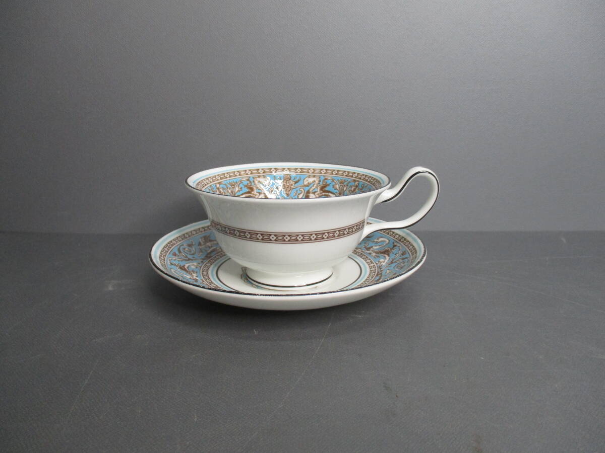 USED★WEDGWOOD★ウエッジウッド FLORENTINE TURQUOISE フロレンティーン ターコイズ カップ＆ソーサー