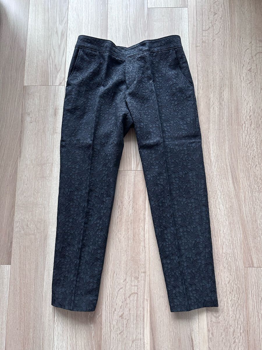 ☆美品☆dinosディノス☆☆DAMAダーマコレクション☆レース柄ジャカードセンタープレスパンツ☆ブラック☆サイズ67☆So closeソークローズ