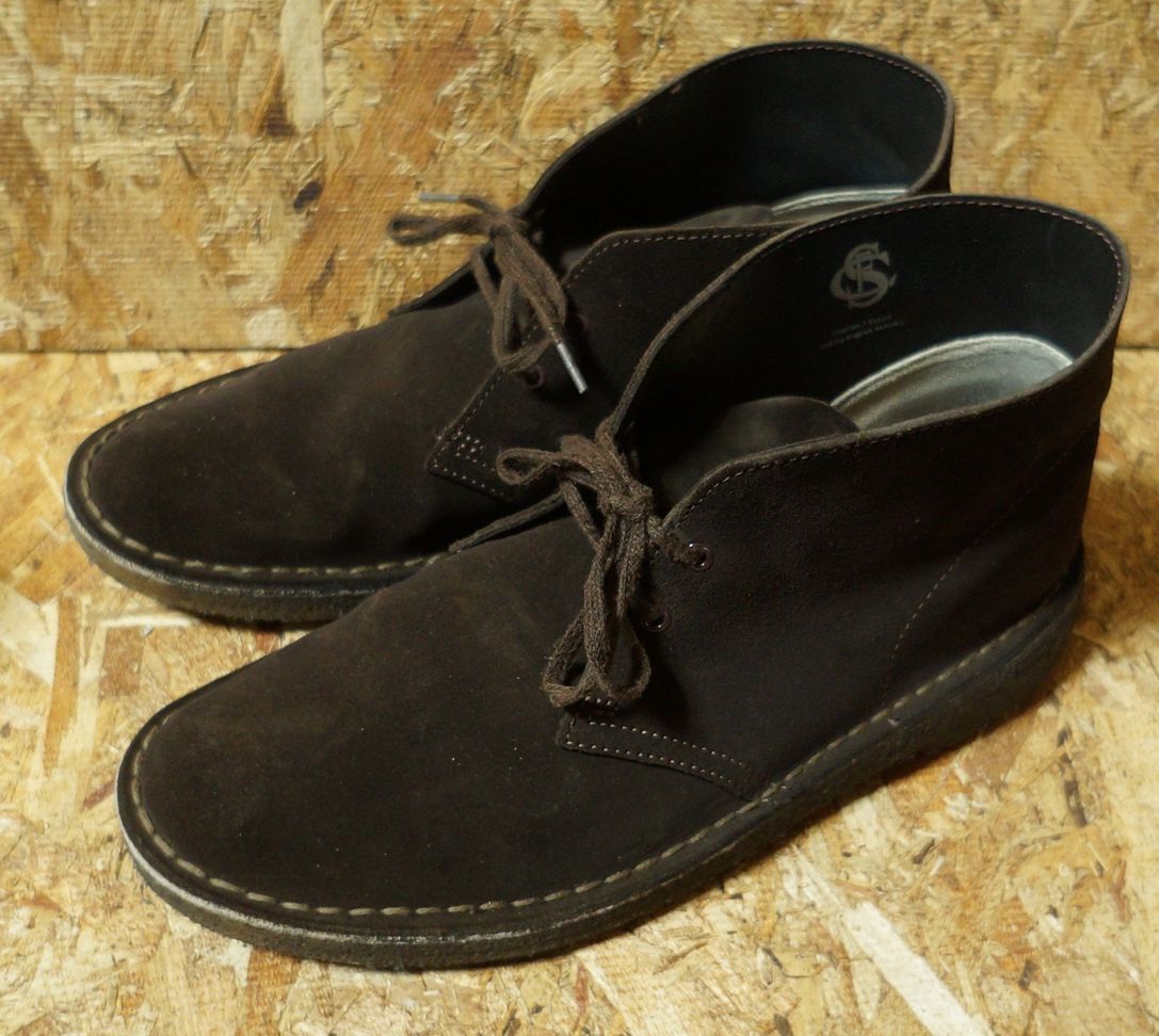 Clarks 本革スエード チャッカブーツ UK7.5 US8.5 焦げ茶　クラークス　デザートブーツ