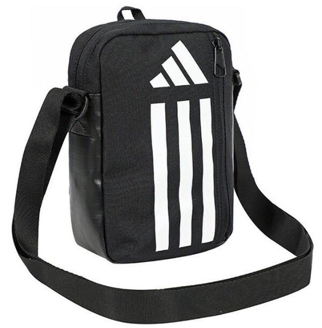 アディダス★ビッグロゴ スリーライン ショルダーバッグ BAG ブラック★未使用品★