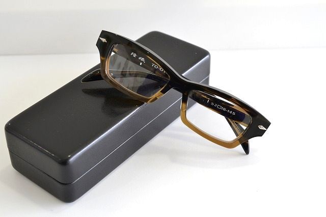 隆織 メガネフレーム TO-015 職人手作り　ブラウンアンバー　新品未使用