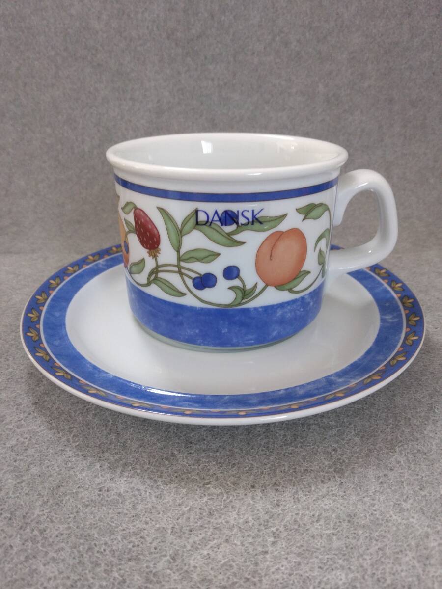 ダンスク　カップ＆ソーサー　DANSK　果実柄　珈琲紅茶