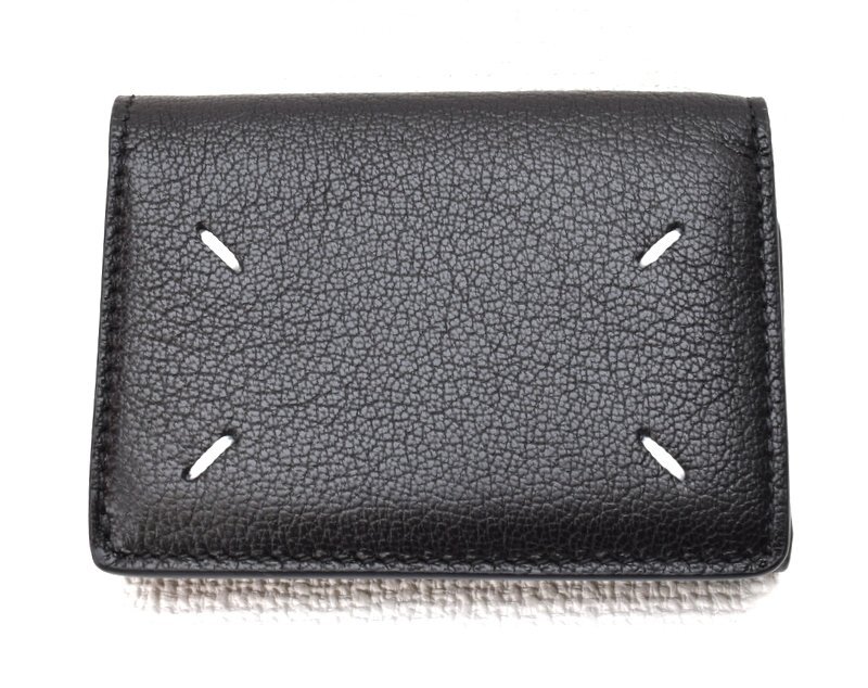 未使用品 Maison Margiela メゾン・マルジェラ 【レザー 三つ折り コンパクトウォレット 財布 ブラック SA3UI0012】箱・タグ付き メンズ