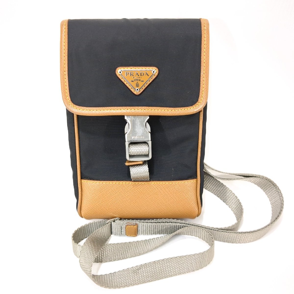 PRADA プラダ スマートフォンケース ショルダー スマホ バッグ サフィアーノ ナイロン ポーチ コンパクト メンズ レディース 2ZH109