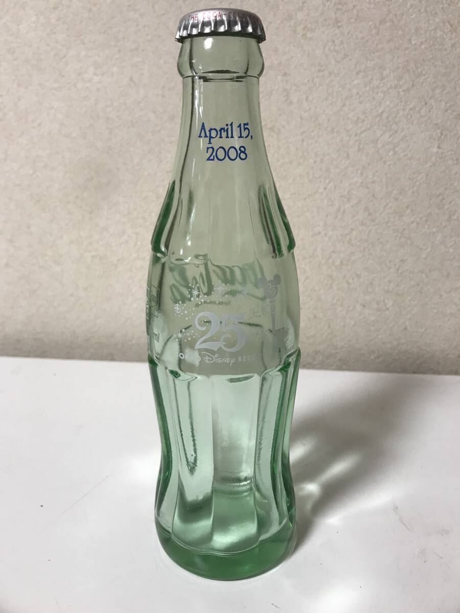 希少　レア　25周年　ディズニーランド　コカコーラ　Coca-Cola 空き瓶　190ml 2008年4月15日　【1MI-6032502】