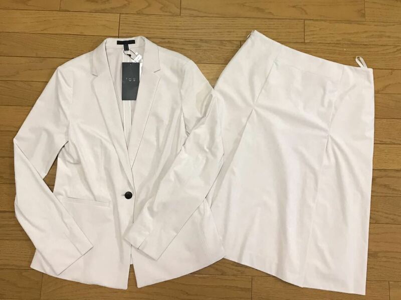 送料無料■タグ付新品■ICB アイシービー ピンクベージュ スーツ セットアップ 大きいサイズ ジャケット8 スカート6