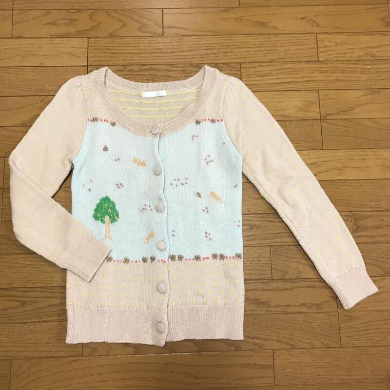 franche lippee フランシュリッペ ウール 長袖 クルーネック カーディガン サイズM