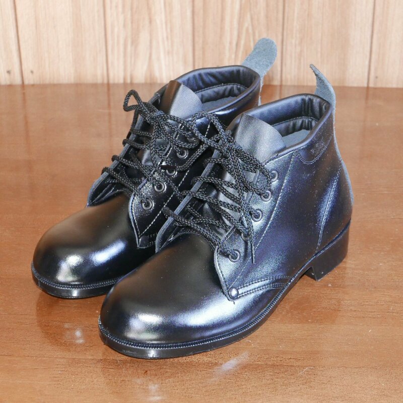軽作業中編上靴 23.5cm EEE Angel M212P 合皮 先芯なし 作業靴 ワークシューズ 黒