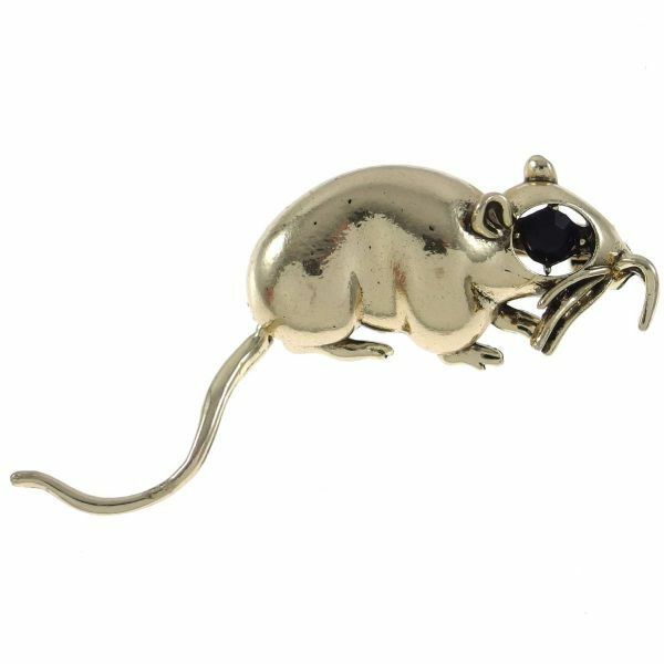 A5144◆ ネズミ * ラットモチーフ ◆ 2020年の干支の動物 ◆ 新品ブローチ ◆