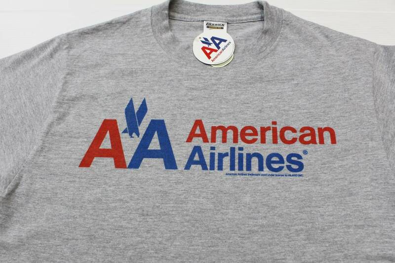 YTS53東洋XSアメリカンエアラインUSA製 アメリカン航空 正規品 半袖TシャツCheswickチェスウィック 飛行機 ヘザーグレー