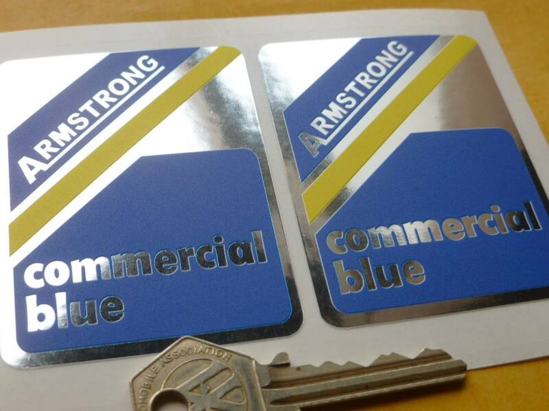 送料無料 Armstrong Commercial Blue Sticker ステッカー シール デカール 2枚セット 58mm x 75mm