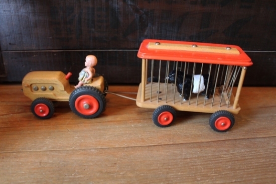 ビンテージ アンティーク【貨物車 木製のおもちゃ】玩具 トイ ベルギー