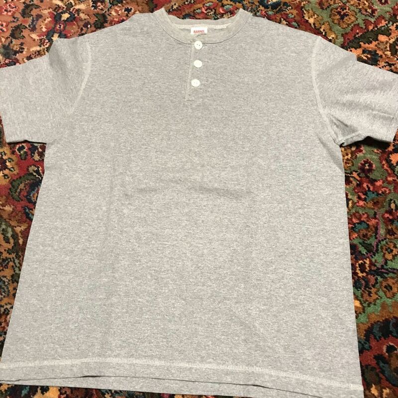 新品未使用　タグ付き　BARNS バーンズ ヘンリー 半袖　Tシャツ　高品質　Mサイズ　38-40 カラーグレー　定番