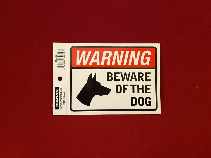 セキュリティグッズ 即決 アメリカ雑貨 ステッカー WARNING DOG 猛犬注意 ハワイアン雑貨 HAWAII Hi デカール ガレージ エクステリア