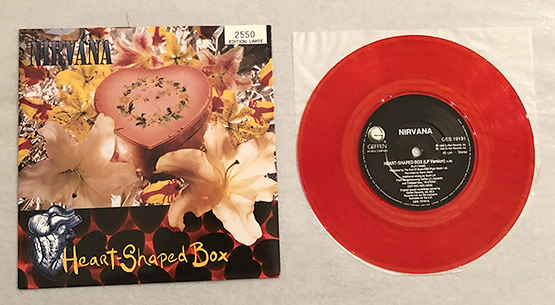 ■NIRVANA 新品 限定2550枚 1993年 Heart-Shaped Box 7’EP Red Transparent France オリジナル盤 GES 19191 SUB POP Geffen ニルヴァーナ