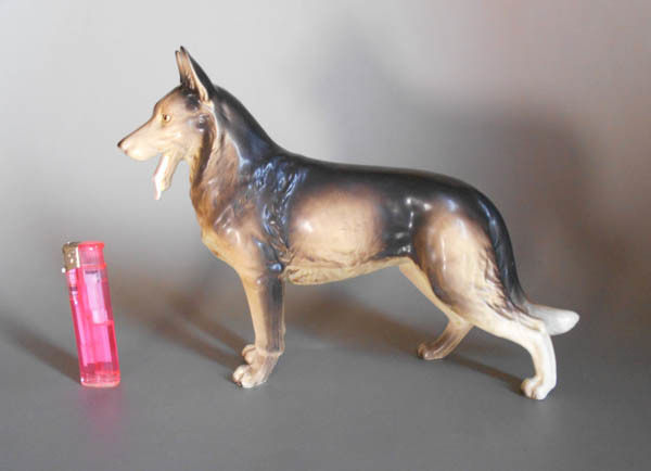 陶器市x 　ジャーマン　シェパード　犬　置物　フィギュリン 24cm オオカミ
