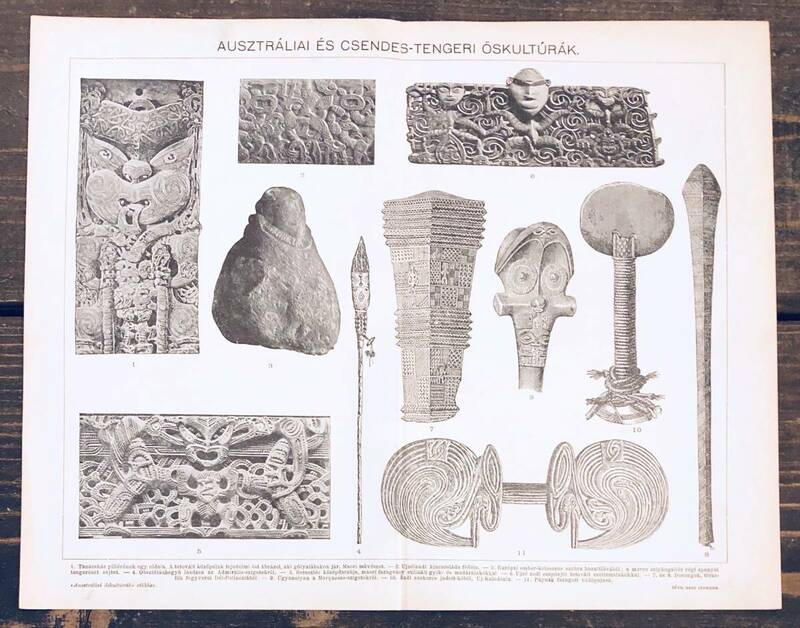オーストラリアの遺跡/発掘■図版■ハンガリー■アンティーク/1890年
