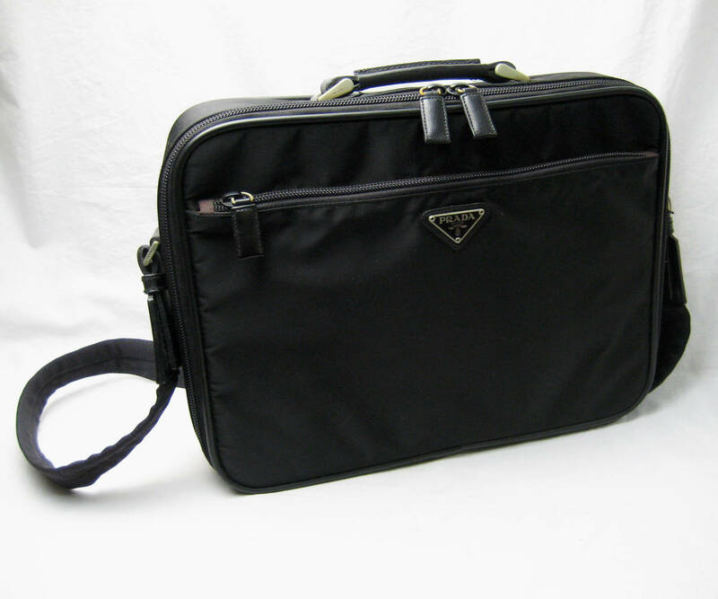 PRADA プラダ ビジネスバック ショルダーバック ブリーフケース 2way メンズ ブラック ノートパソコン しおり 袋付き 旅行鞄 希少モデル