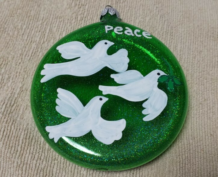 絶版品 MoMA アート ディスク オーナメント クリスマス 『Peaceful Doves』 ドーヴ(ハト) 外径約10.4cm※未使用品/デッドストック/2012年品