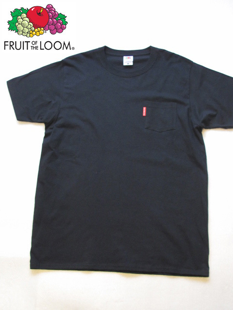 新品　Fruit of the loom ポケットT 黒XL Tシャツ 半袖 カットソー フルーツオブザルーム ブランド　BLK