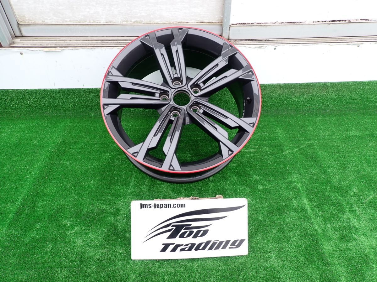 L5204vc VolksWagen純正 ゴルフ7.5 5G/AU GTI ダイナミック 18インチ レッドストライプ アルミホイール 1本 5G0601025DR 適合確認可能 7.5J