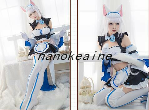 ネコぱら バニラ レースクイーン ver.メイド服 コスプレ 衣装 風(ウィッグ 靴別売り)