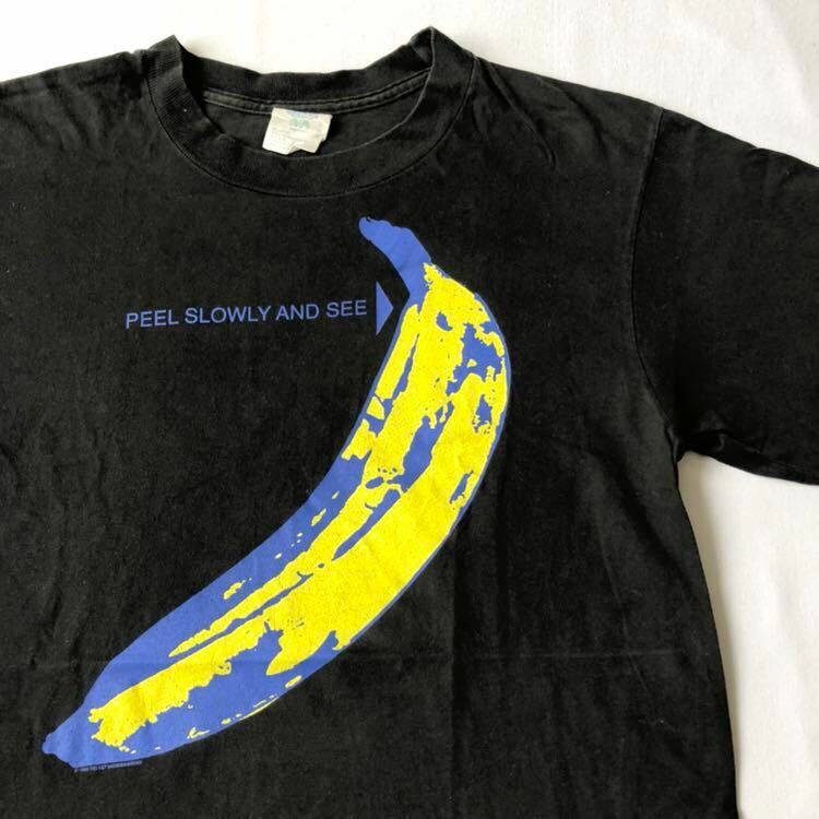 93年 VELVET UNDERGROUND バナナ Tシャツ L 黒 USA製 ビンテージ 90s 90年代 ベルベットアンダーグラウンド ベルベッツ オリジナル バンT