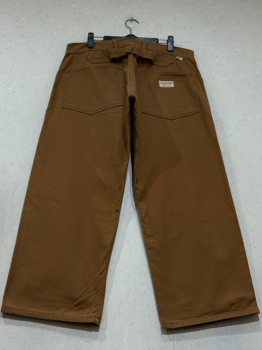 ※東洋エンタープライズ SUGAR CANE シュガーケーン シンチバック ダック キャンパス ワーク パンツ ブラウン 米国製 XL 　　　 BJBE.D