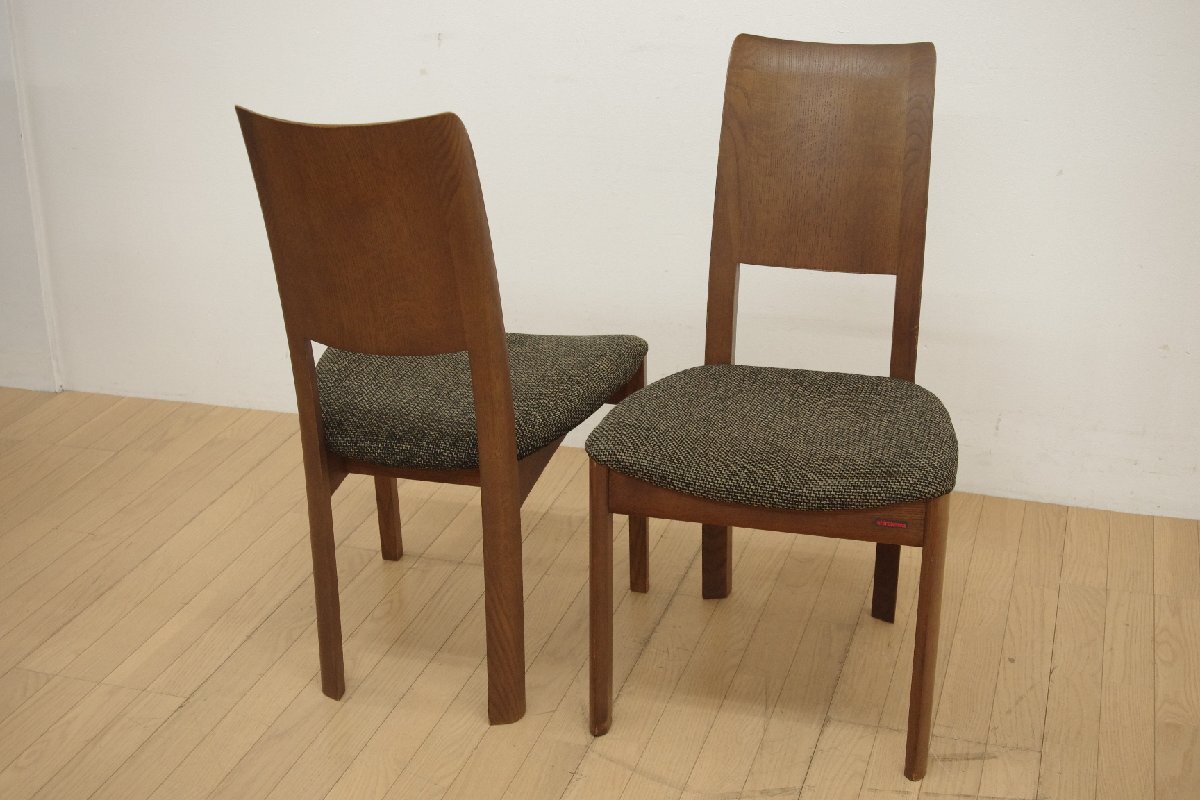 展示品 シラカワ 飛騨家具 shirakawa ダイニングチェア 2脚セット S-R515 レッドオーク 無垢 ナチュラル ファブリック ダークブラウン C