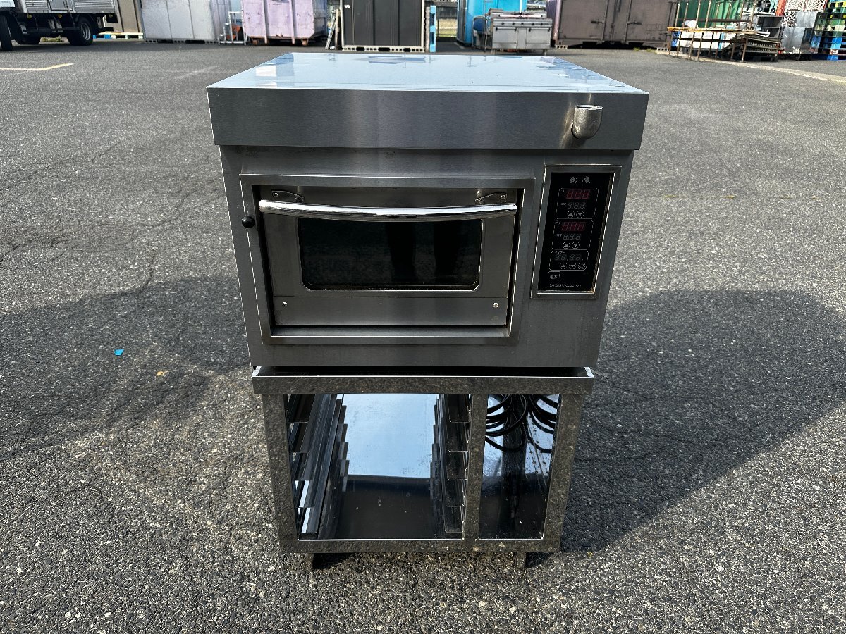 武蔵 FILS-L タイプB 電気オーブン 単相200V 小型 デッキオーブン 専用架台 説明書付き 動作OK 中古 厨房 業務用 ベーカーズプロダクション