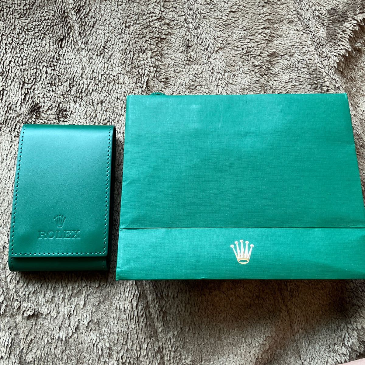 未使用　非売品 ロレックス ROLEX 時計入れ 時計用携帯ケース 収納ケース グリーン 保存ケース 時計ケース ウォッチケース トラベルケース