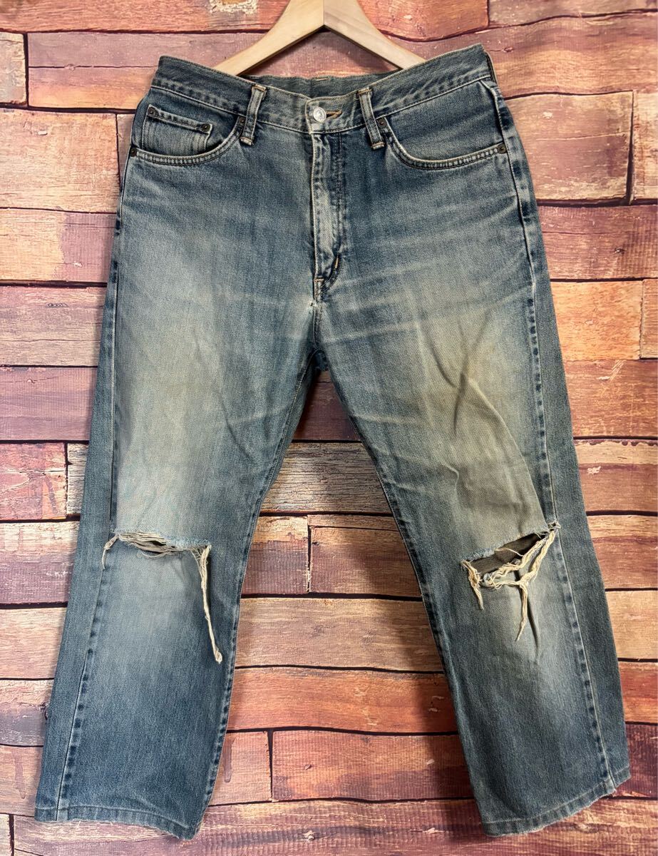 【中古】EDWIN エドウイン US CLASSIC 日本製 No.604 1964 デニム ジーンズ ジーパン パンツ ボトムス 古着 ダメージ W31 DM0430M