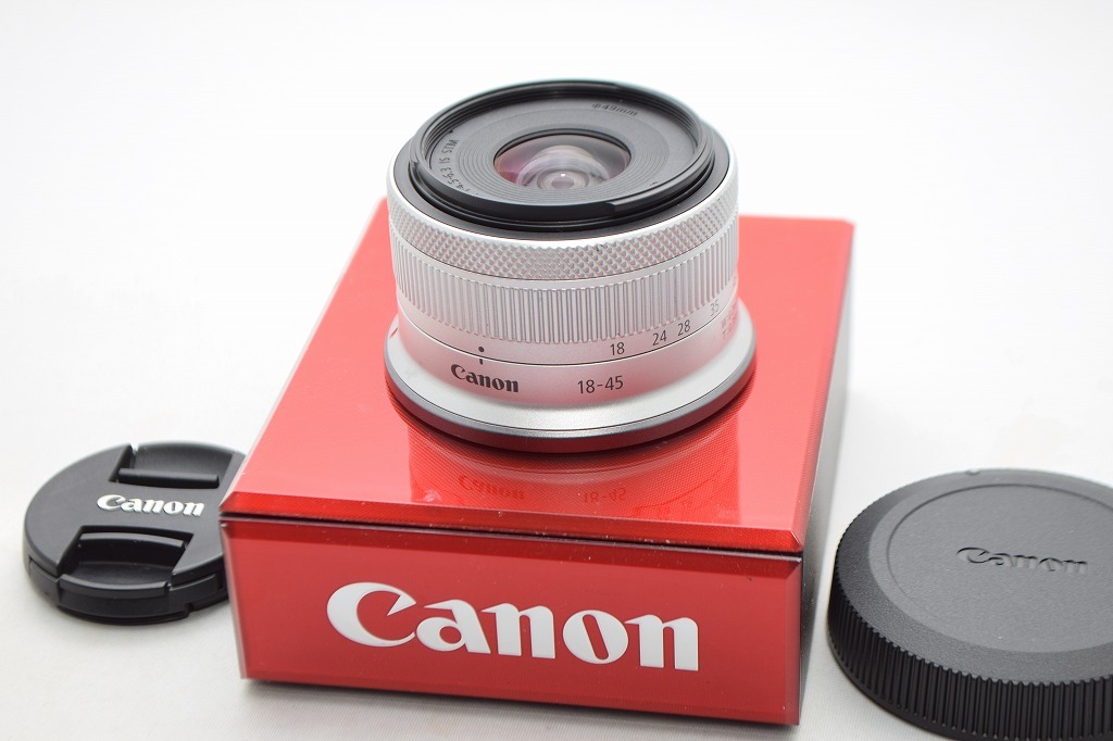 美品★Canon キヤノン RF-S 18-45mm F4.5-6.3 IS STM シルバー色★