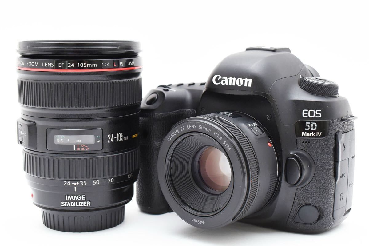 デジタル 一眼レフカメラ Canon EOS 5D Mark IV ダブルレンズセット/EF24-105mm F4L IS USM/EF 50mm 1:1.8 F1.8 STM単焦点