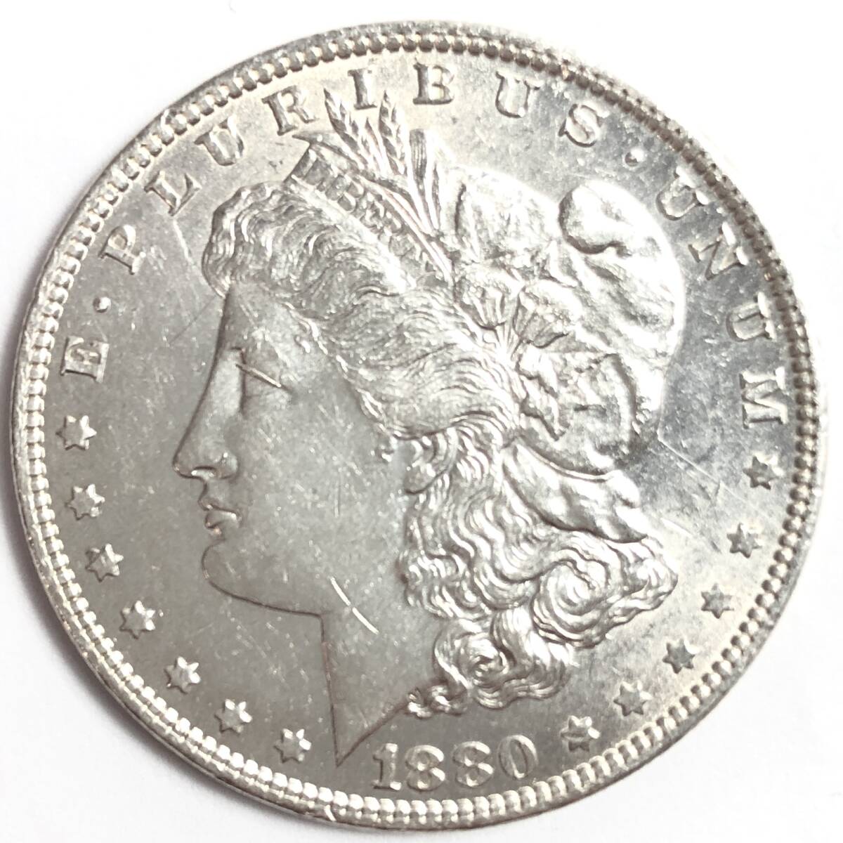 ＊アメリカ モルガンダラー 1880年 1ドル銀貨 自由の女神 1880-O ジョージ・T・モルガン 硬貨 貨幣 外国銭 モルガンヘッド コイン
